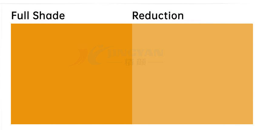 鈦鉻棕無機顏料棕24原色與沖淡色示意圖