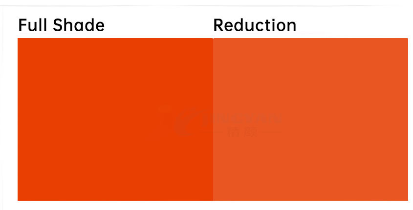 無機顏料紅104原色與沖淡色色卡