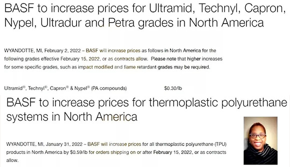 巴斯夫、DIC等化工巨頭開年漲價幅度驚人,最高至8200!(圖1) 巴斯夫漲價函