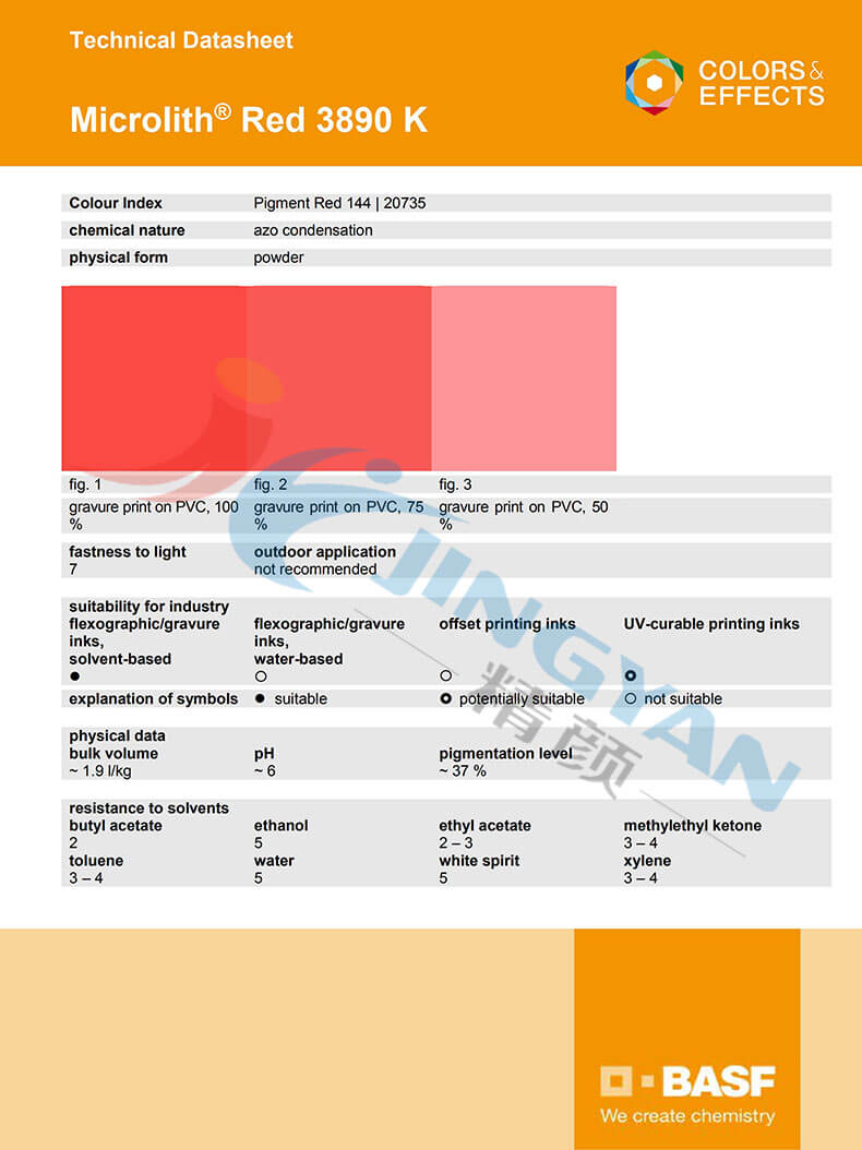 巴斯夫3890K納米顏料TDS技術數據報告